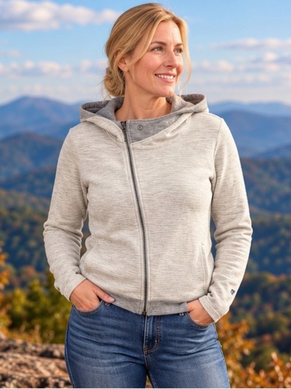 KÜHL Arva Hoody Women’s XL Gray Asymmetrical Zip Hoodie